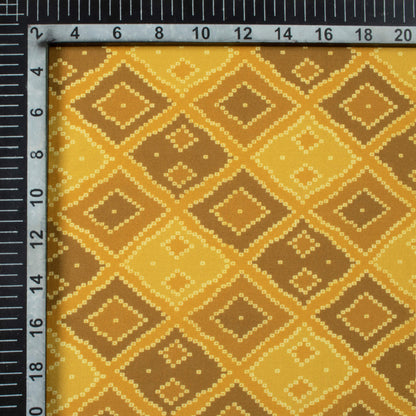 Dijon Yellow Bandhanii Pattern Digital Print Rayon Fabric