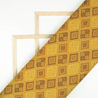 Dijon Yellow Bandhanii Pattern Digital Print Rayon Fabric