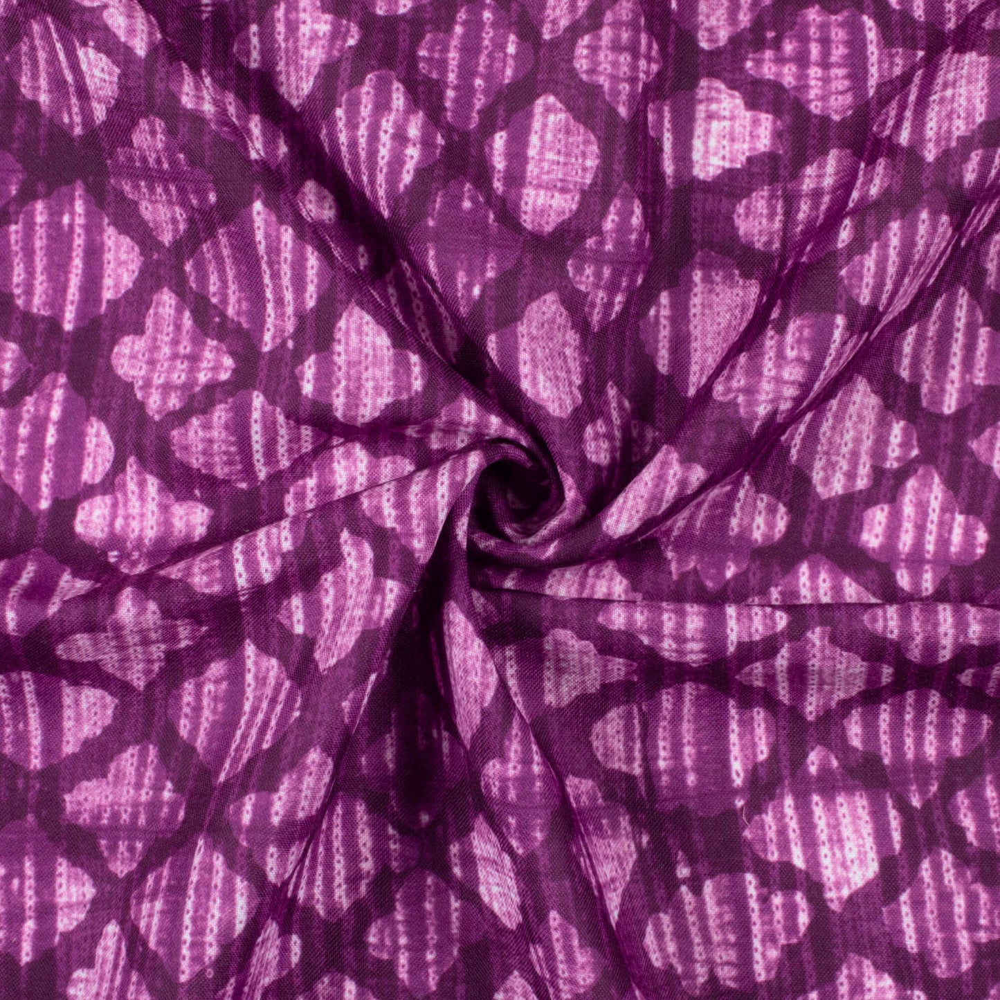 Wine Purple Geometric Pattern Digital Print Rayon Fabric