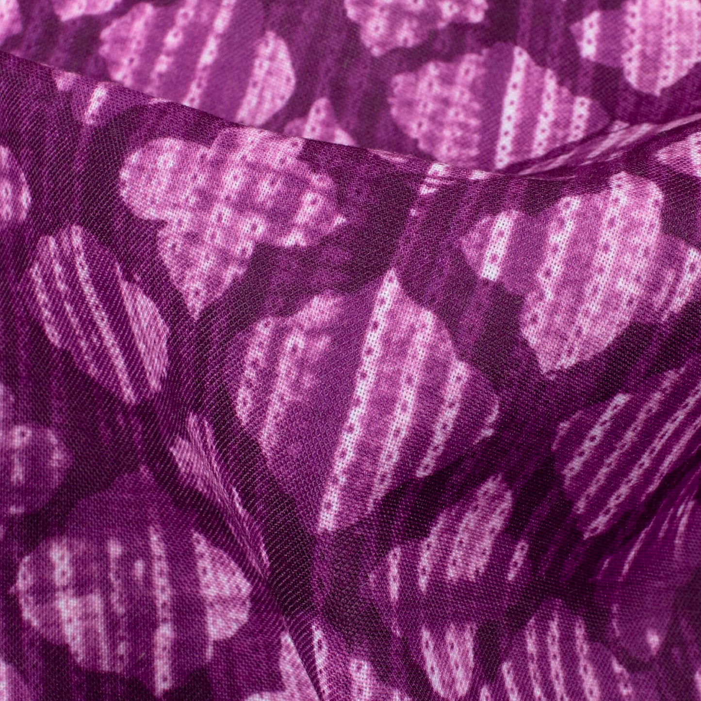 Wine Purple Geometric Pattern Digital Print Rayon Fabric