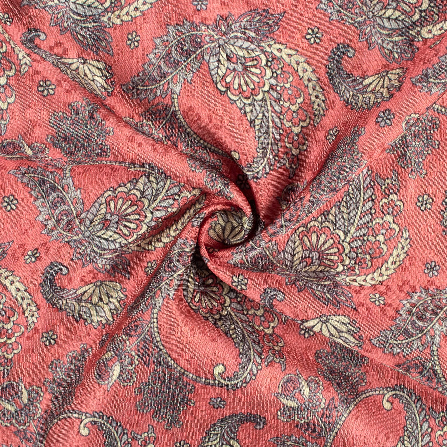 Cerise Pink And Sage Green Floral Pattern Digital Print Sherwani Fabric (Width 60 Inches)