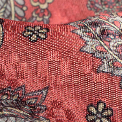 Cerise Pink And Sage Green Floral Pattern Digital Print Sherwani Fabric (Width 60 Inches)