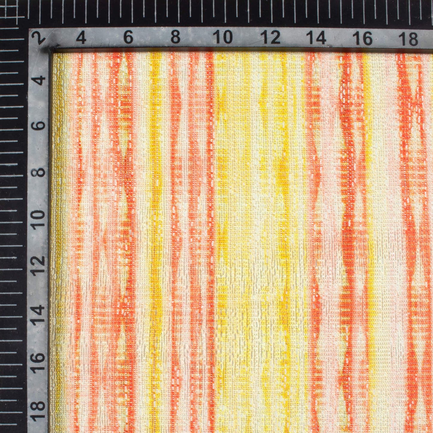 Bumblebee Yellow And Orange Shibori Pattern Digital Print Raschel Net Fabric (Width 58 Inches)