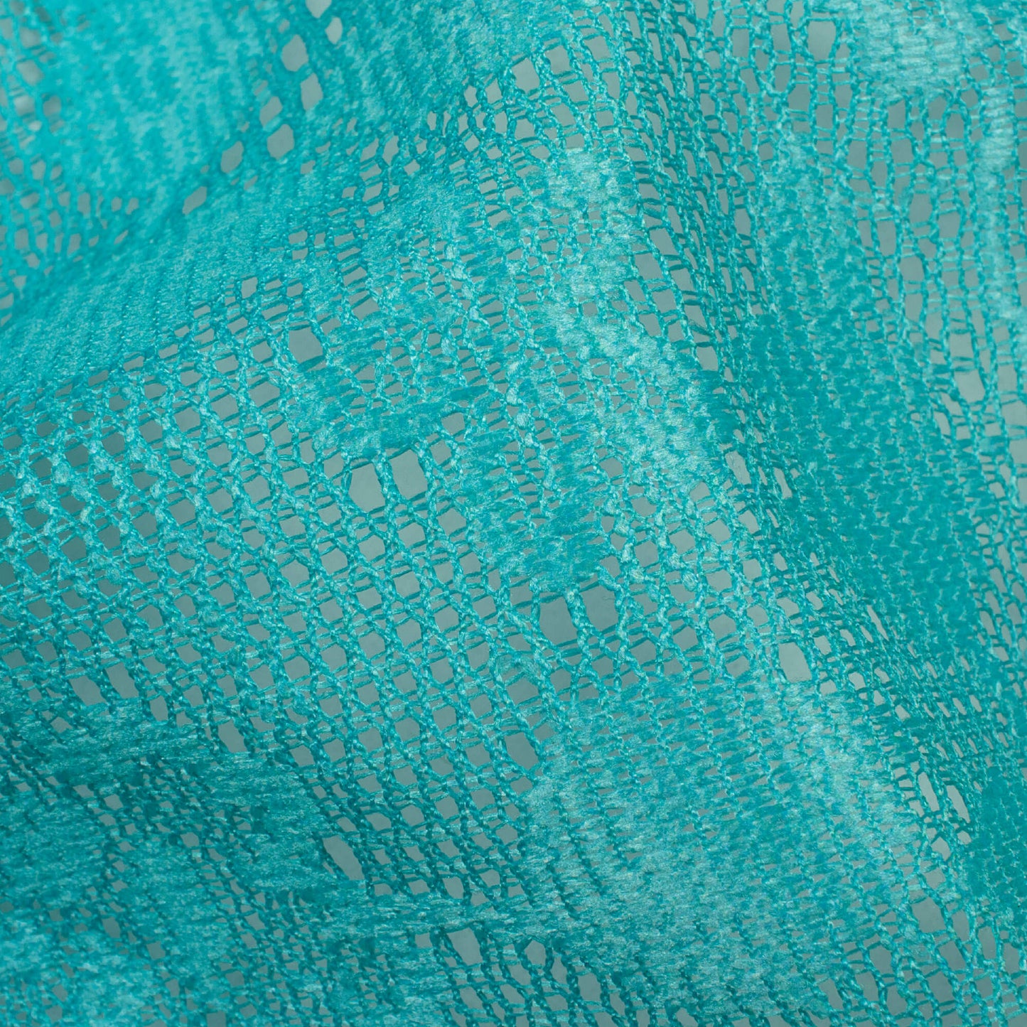 Olympic Blue Ombre Pattern Digital Print Floral Raschel Net Fabric (Width 58 Inches)