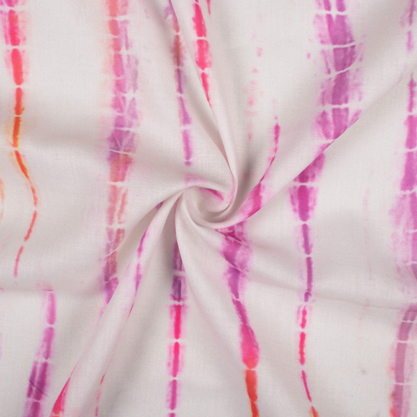 Off White And Purple Shibori Pattern Digital Print Poly Cambric Fabric