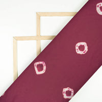 Maroon And Off White Shiiborii Pattern Digital Print Poly Glazed Cotton Fabric