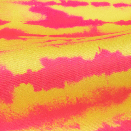 Bumblebee Yellow And Hot Pink Shiiborii Pattern Digital Print Poly Glazed Cotton Fabric