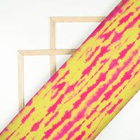 Bumblebee Yellow And Hot Pink Shiiborii Pattern Digital Print Poly Glazed Cotton Fabric