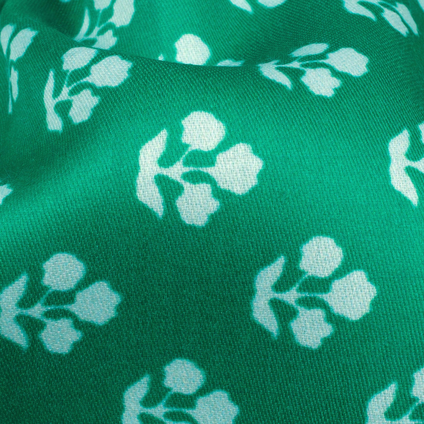 Jade Green And White Booti Pattern Digital Print Poly Glazed Cotton Fabric