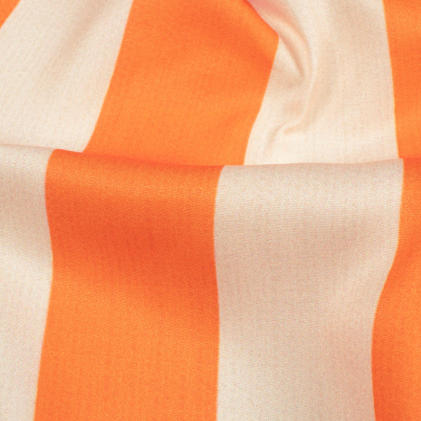 Tiger Orange And Cream Stripes Pattern Digital Print Poly Micro Crepe Fabric