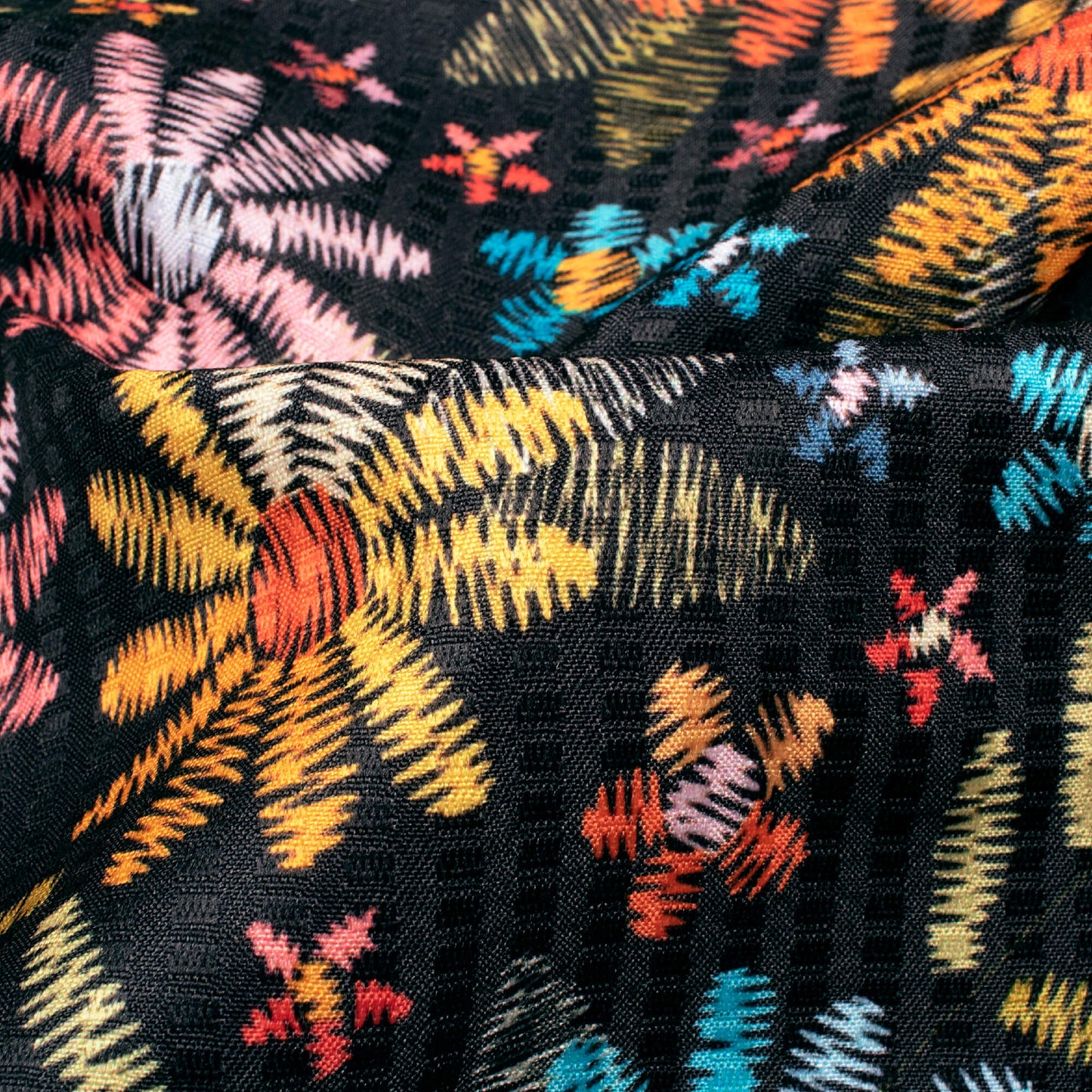 Multi-Color Floral Pattern Digital Print Sherwani Fabric (Width 58 Inches)