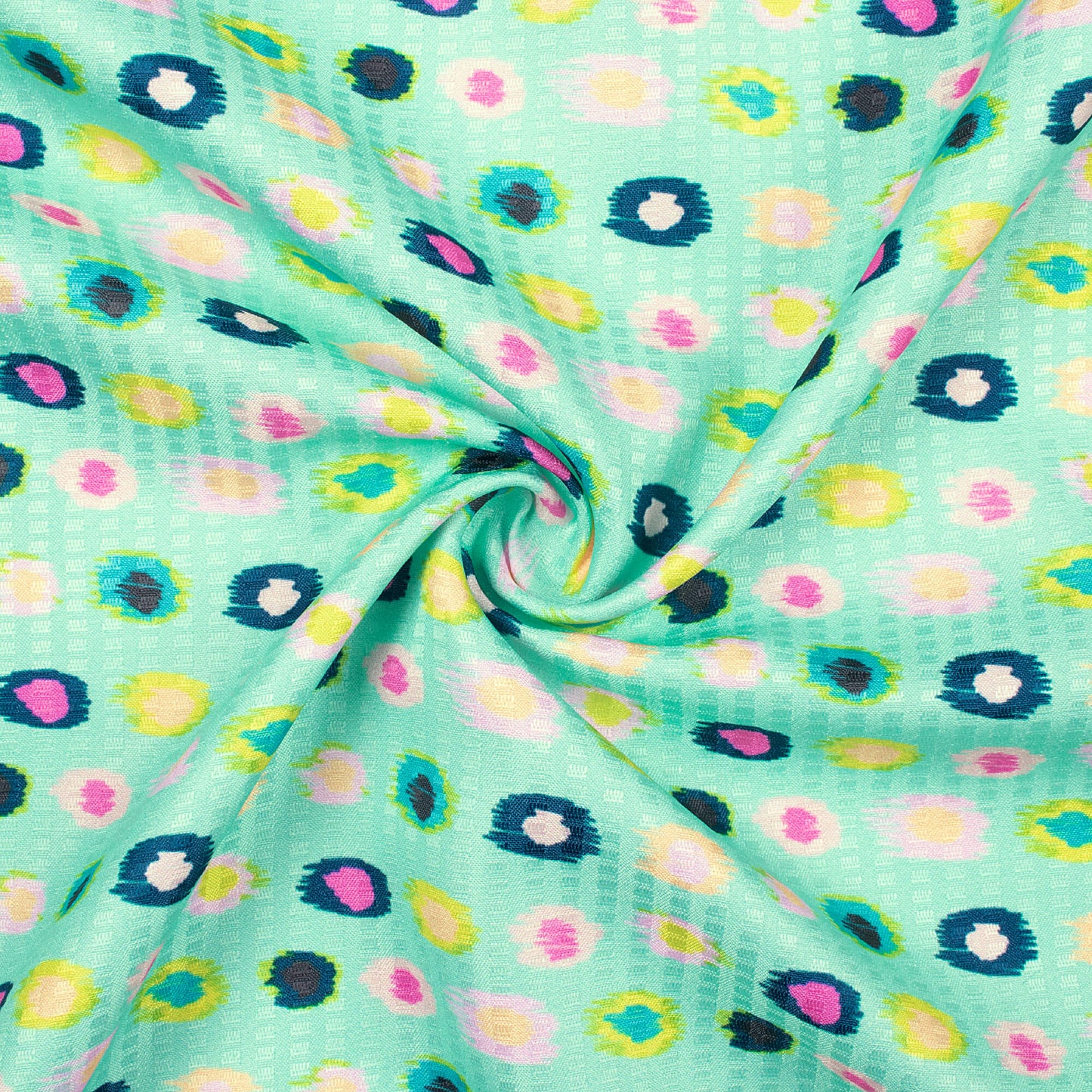 Mint Green And Pale Pink Booti Pattern Digital Print Sherwani Fabric (Width 58 Inches)