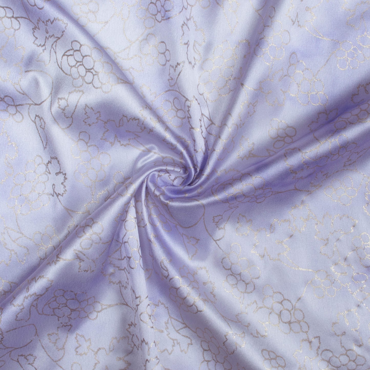 Heather Purple And White Tie & Dye Pattern Foil Digital Print Japan Satin Fabric