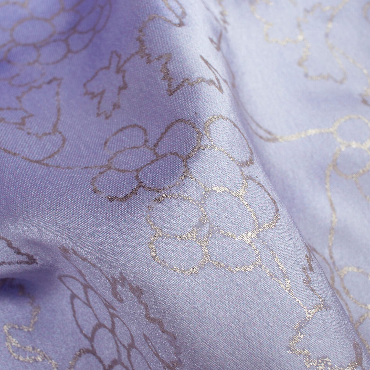 Heather Purple And White Tie & Dye Pattern Foil Digital Print Japan Satin Fabric