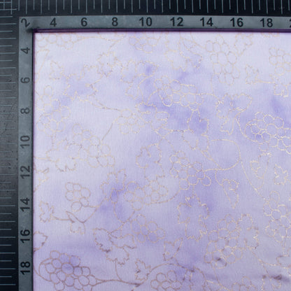 Heather Purple And White Tye And Dye Pattern Foil Digital Print Japan Satin Fabric