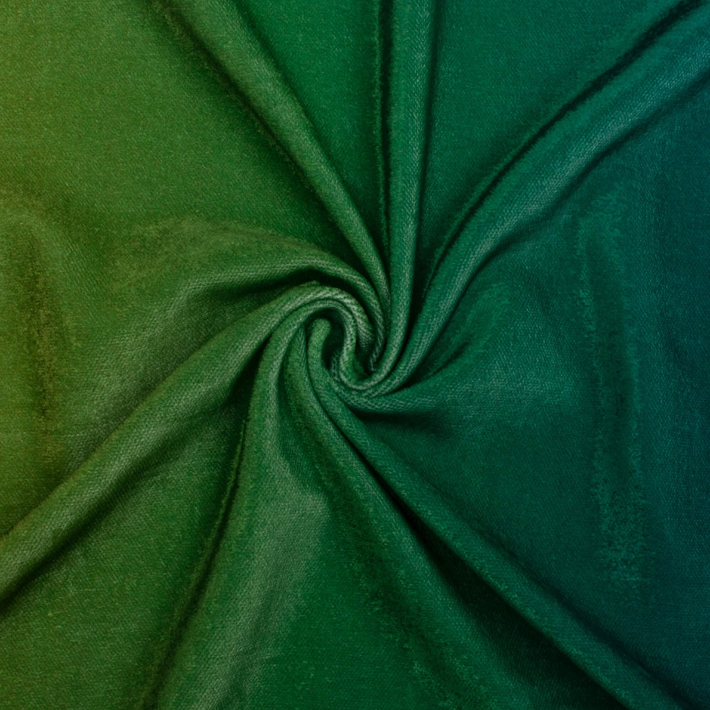 Navy Blue And Green Ombre Pattern Digital Print Premium Velvet Fabric