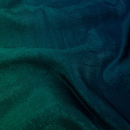 Navy Blue And Green Ombre Pattern Digital Print Premium Velvet Fabric