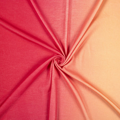 Deep Pink And Peach Ombre Pattern Digital Print Premium Velvet Fabric