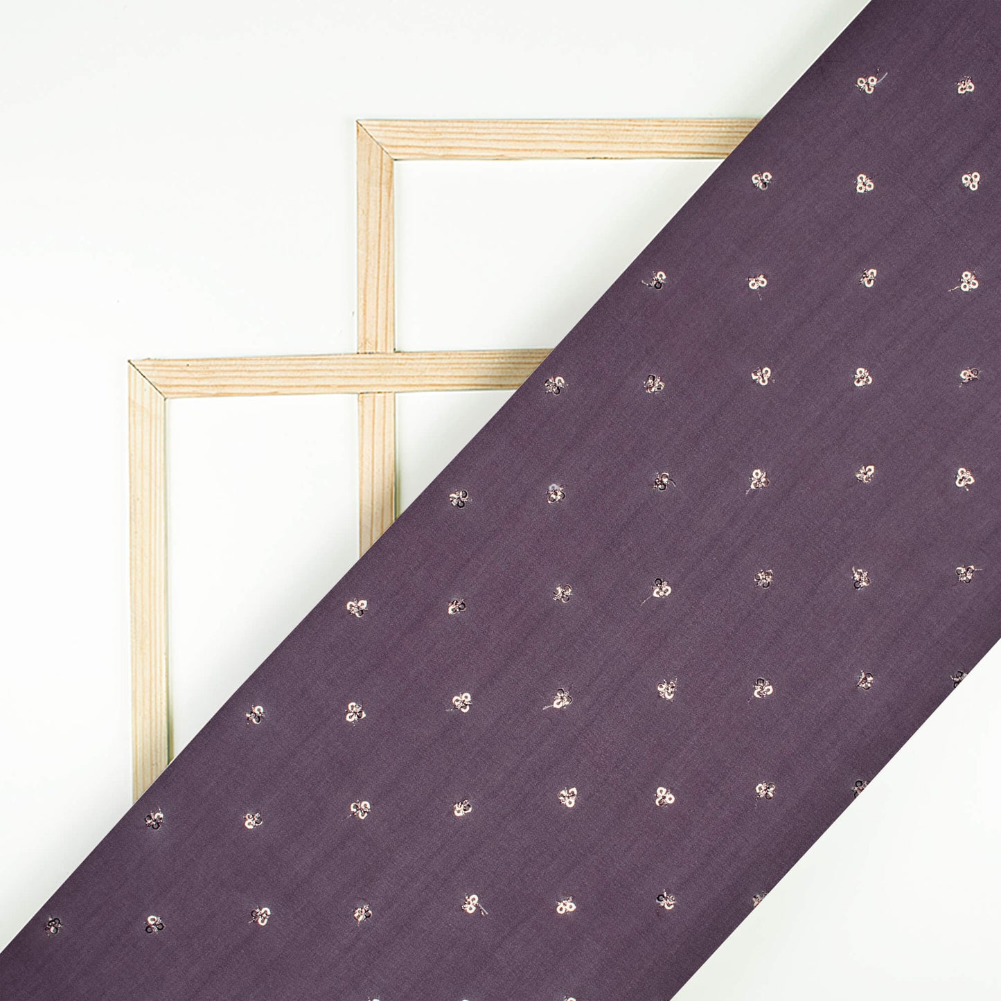Dark PurpleTexture Pattern Booti Sequins Digital Print Georgette Fabric