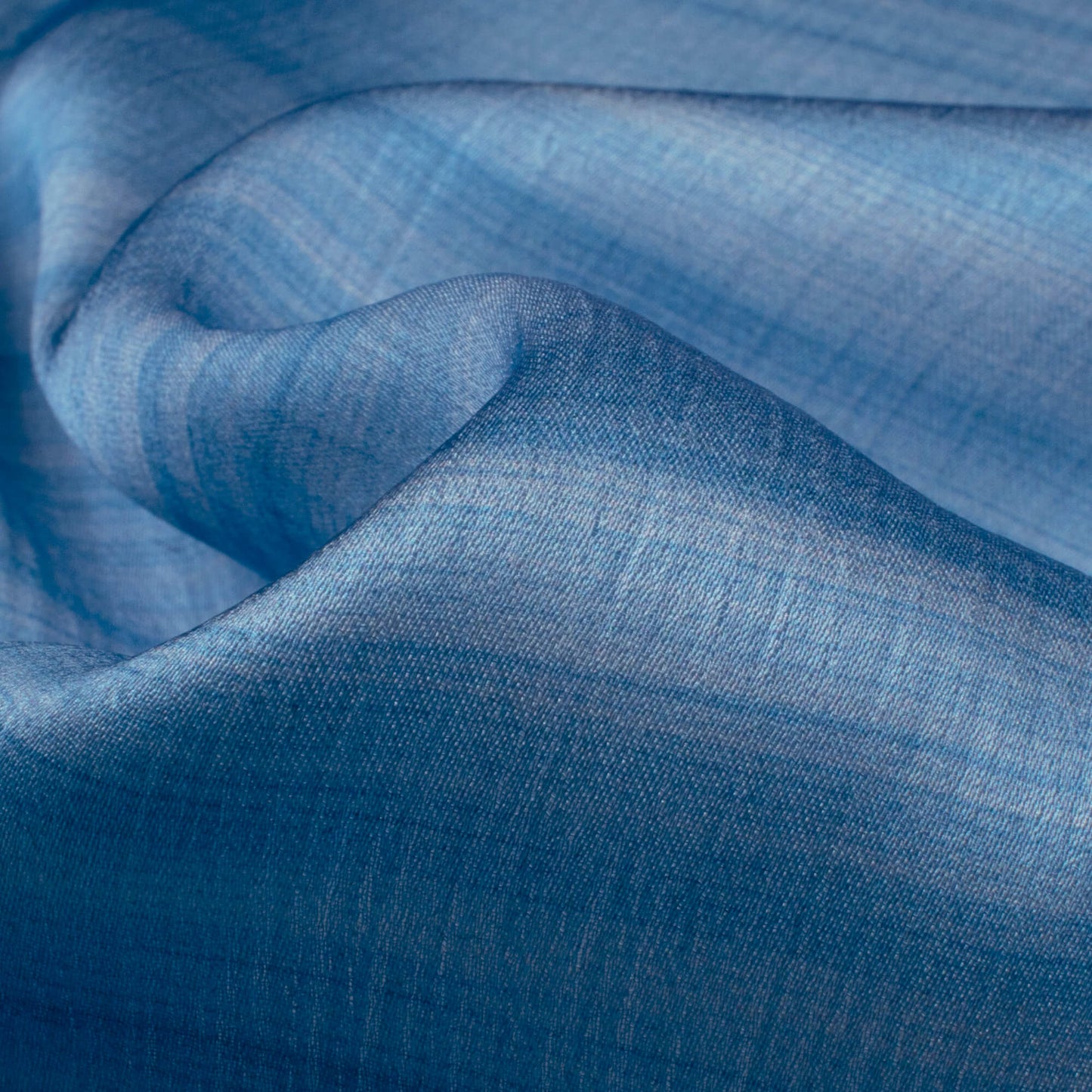 Curious Blue Texture Pattern Digital Print Chiffon Satin Fabric