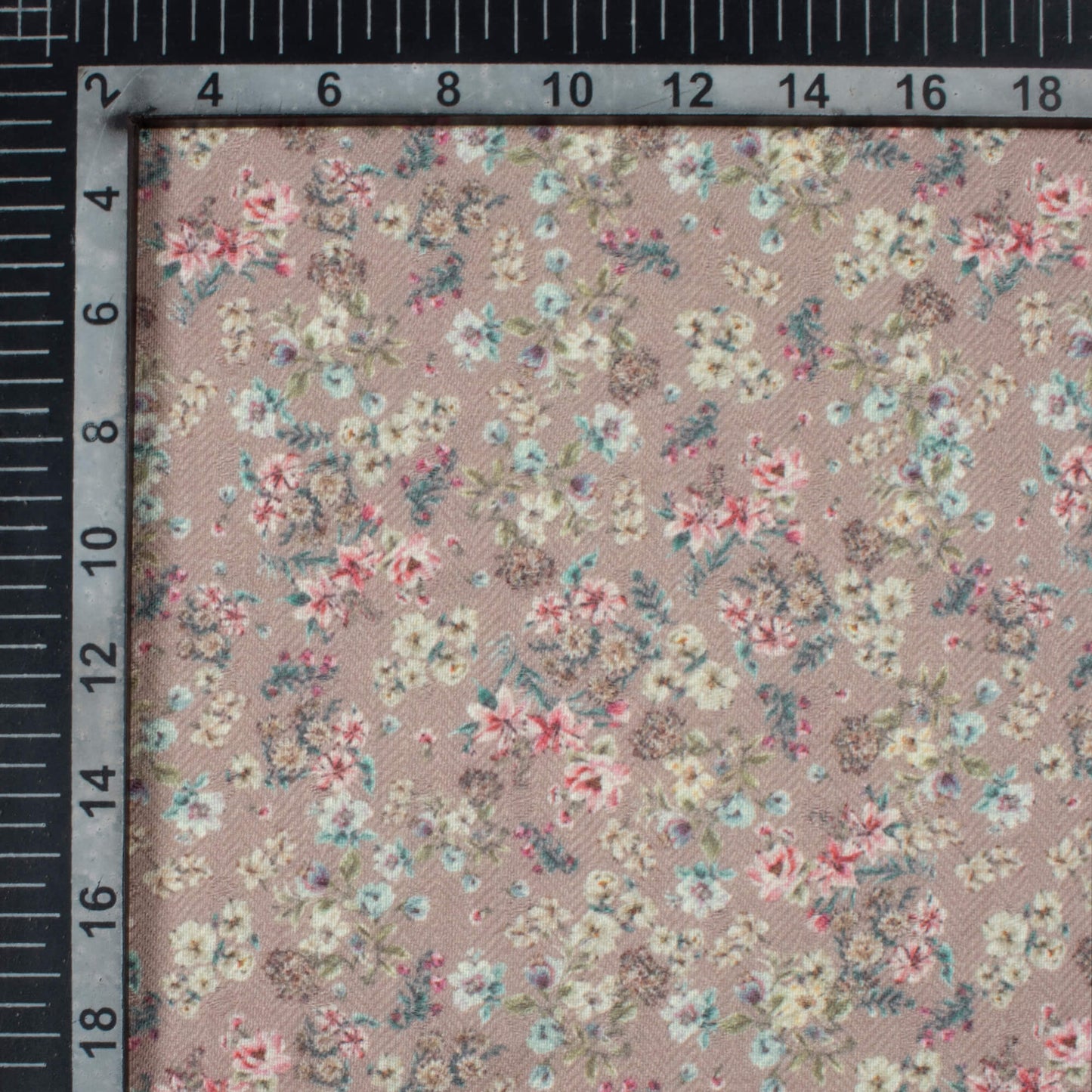 Beaver Brown And Pink Floral Pattern Digital Print Elegant Blend Pashmina Fabric