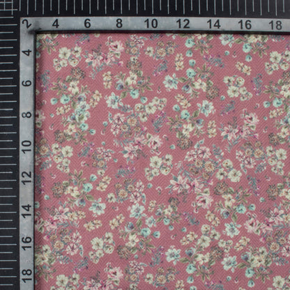 Hippie Pink And Cream Floral Pattern Digital Print Elegant Blend Pashmina Fabric