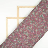 Hippie Pink And Cream Floral Pattern Digital Print Elegant Blend Pashmina Fabric