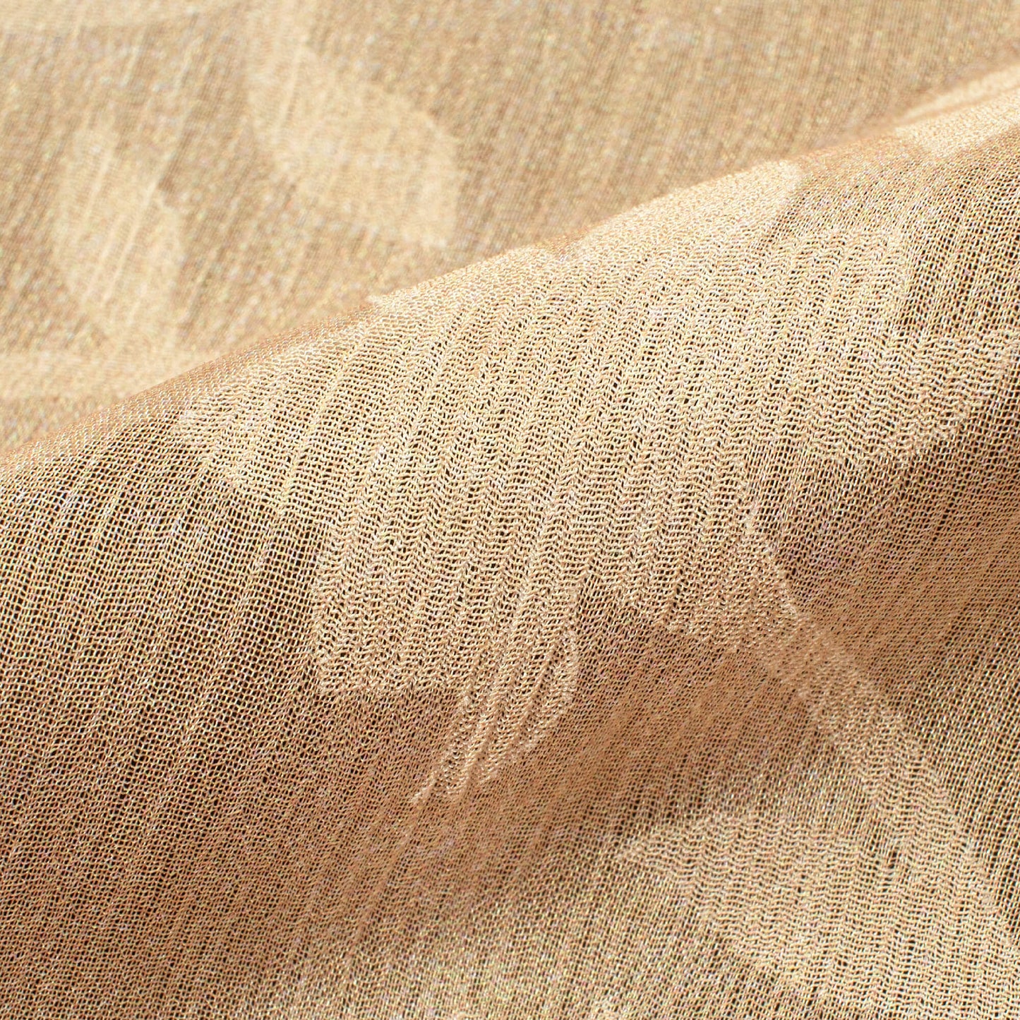 Beige Textured Pattern Digital Print Floral Brasso Fabric