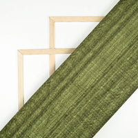 Fern Green Textured Pattern Sequins Digital Print Superior Velvet Fabric (Width 58 Inches)