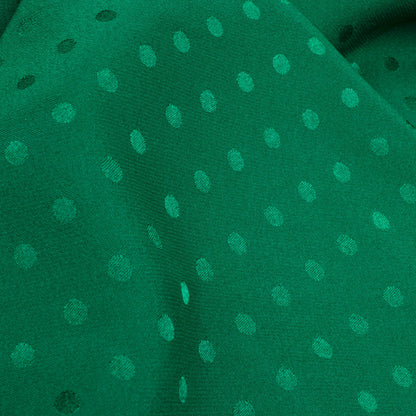 Sacramento Green Plain Jacquard Booti Japan Satin Reversible Fabric (Width 58 Inches)