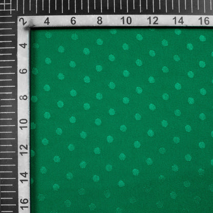 Sacramento Green Plain Jacquard Booti Japan Satin Reversible Fabric (Width 58 Inches)
