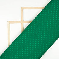 Sacramento Green Plain Jacquard Booti Japan Satin Reversible Fabric (Width 58 Inches)