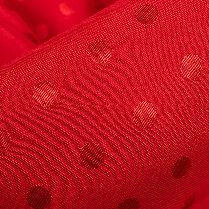 Chilli Red Plain Jacquard Booti Japan Satin Reversible Fabric (Width 58 Inches)