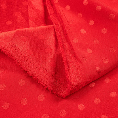 Chilli Red Plain Jacquard Booti Japan Satin Reversible Fabric (Width 58 Inches)