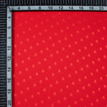 Chilli Red Plain Jacquard Booti Japan Satin Reversible Fabric (Width 58 Inches)