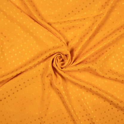 Mustard Yellow Plain Jacquard Booti Japan Satin Reversible Fabric (Width 58 Inches)