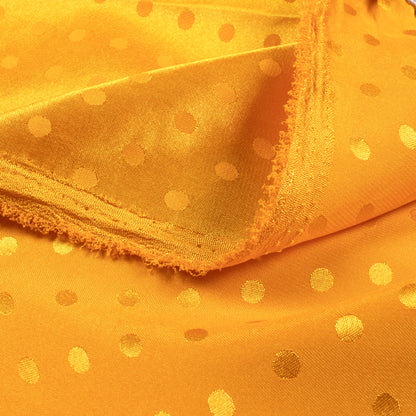 Mustard Yellow Plain Jacquard Booti Japan Satin Reversible Fabric (Width 58 Inches)