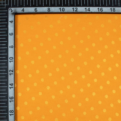 Mustard Yellow Plain Jacquard Booti Japan Satin Reversible Fabric (Width 58 Inches)