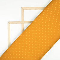 Mustard Yellow Plain Jacquard Booti Japan Satin Reversible Fabric (Width 58 Inches)