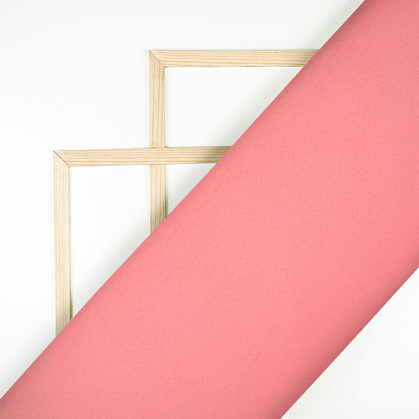 Coral Pink Plain Butter Silk Satin Fabric (Width 58 Inches)