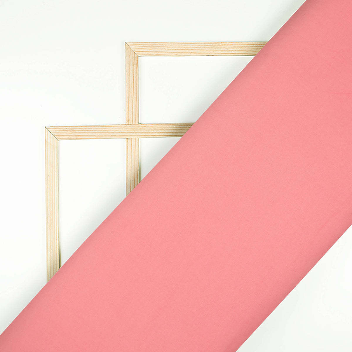 Salmon Pink Plain Poly Rayon Fabric