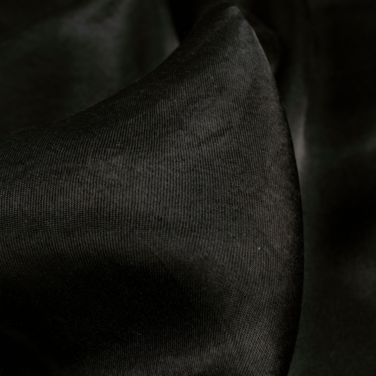 Black Plain Viscose Gaji Silk Fabric