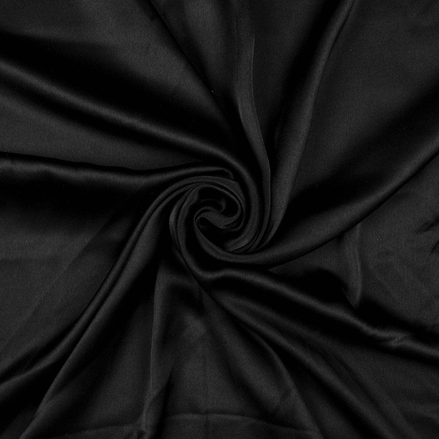 (Cut Piece 1 Mtr) Black Plain Japan Satin Fabric