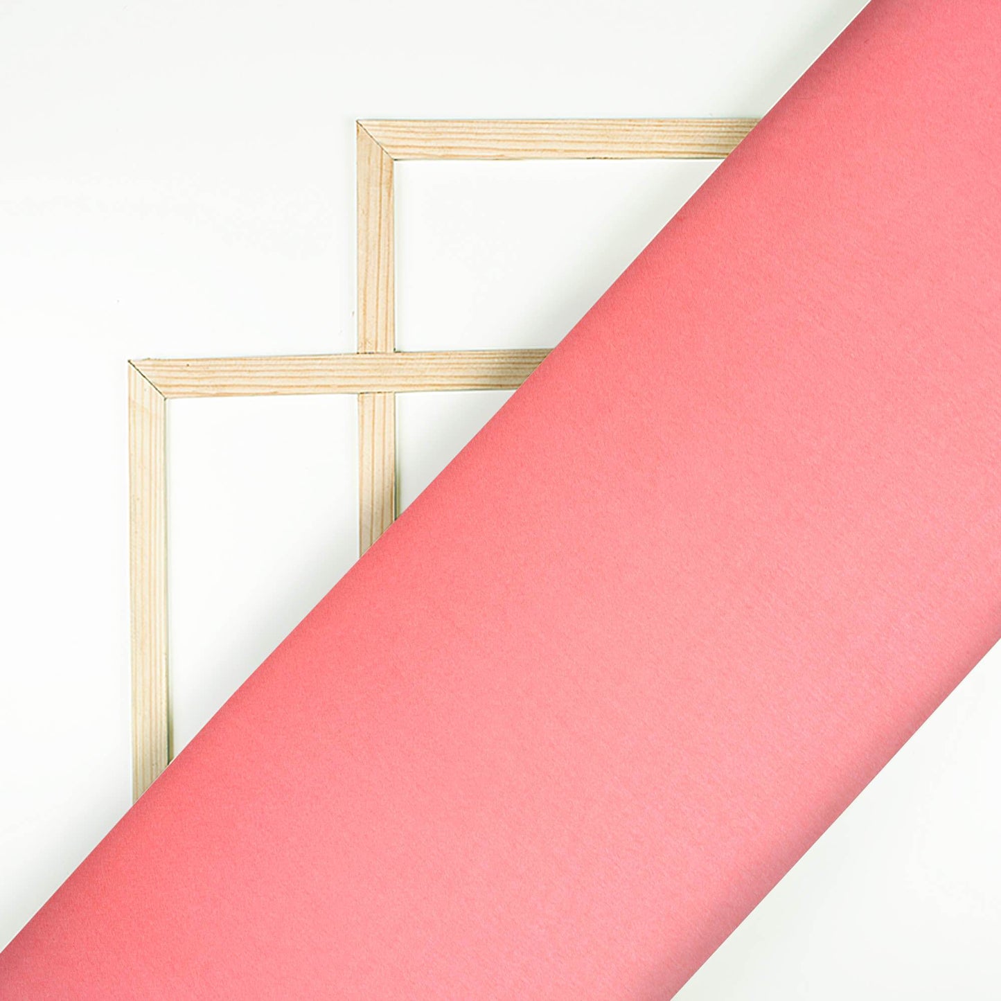 (Cut Piece 0.5 Mtr) Salmon Pink Plain Japan Satin Fabric
