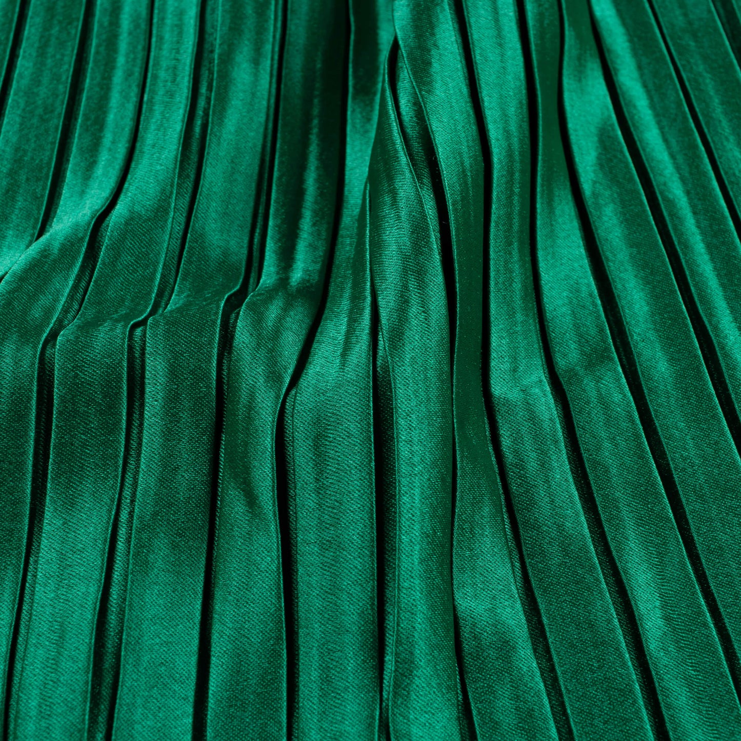 Sacramento Green Plain Japan Satin Pleated Fabric