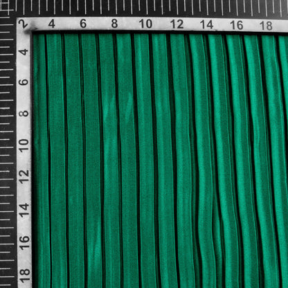 Sacramento Green Plain Japan Satin Pleated Fabric