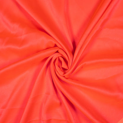 Fluorescent Orange Plain Neon Japan Satin Fabric