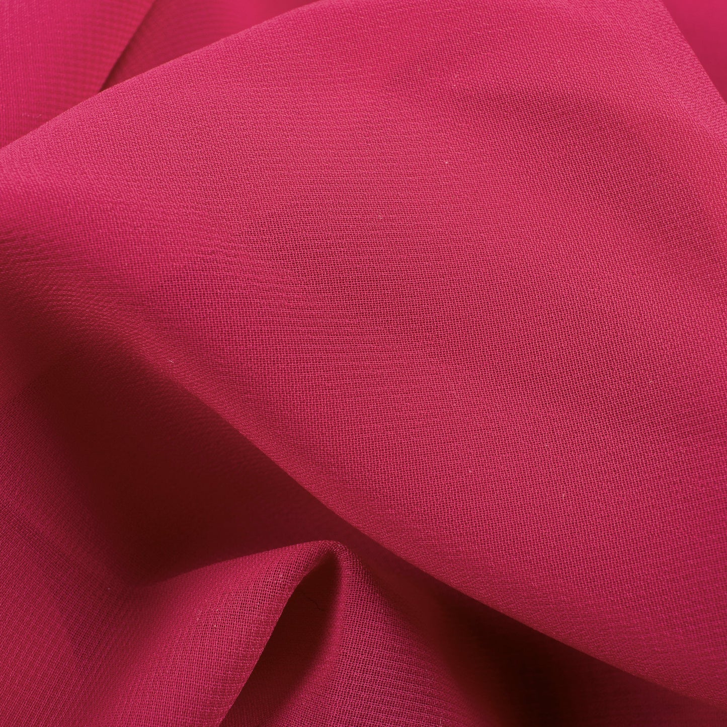 (Cut Piece 0.7 Mtr) Cerise Pink Plain Georgette Fabric