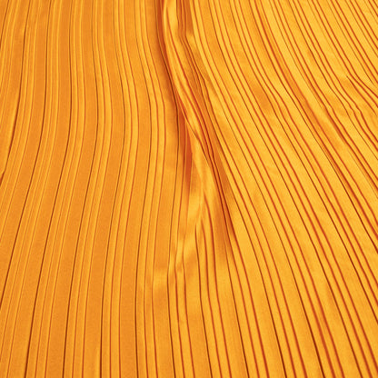 Mustard Yellow Plain Japan Satin Pleated Fabric