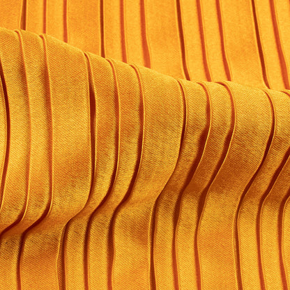Mustard Yellow Plain Japan Satin Pleated Fabric